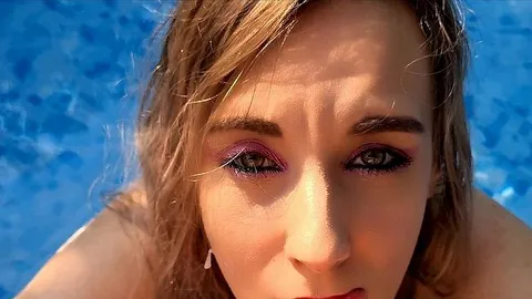 AdamTiny: My step mom caught me naked in the pool and offered me a blowjob so I gave her some cum in mouth