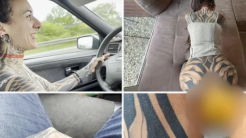 Notgeil & willig auf der Autobahn! Creampie finish