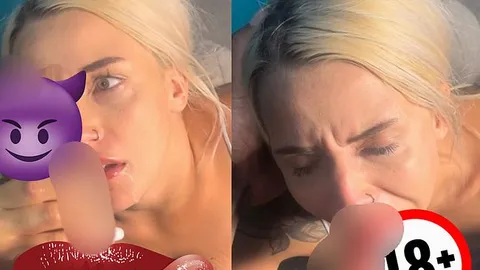 blonbes 155cm blässt brav meinen dicken Schwanz