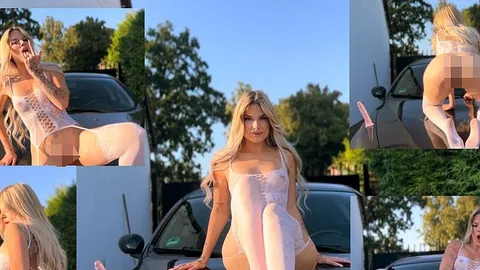 Car Action mit Bunny !!!!! Squirt + heiße Dildo Show auf der Motorhaube !!!