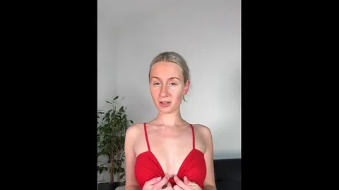 Emma_Dreams: Geiler Dildo Ritt im Roten Kleid !