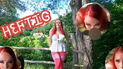 little_Eve: Outdoor Blowjob in Leggins – so tief hat er meinen Hals gefickt