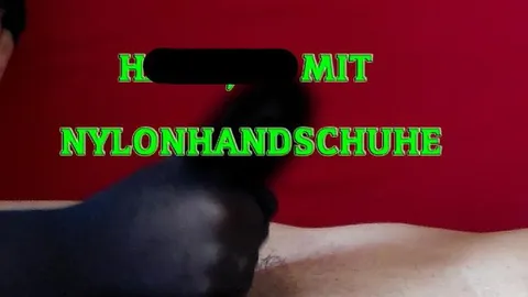 Handjob mit Nylonhandschuh