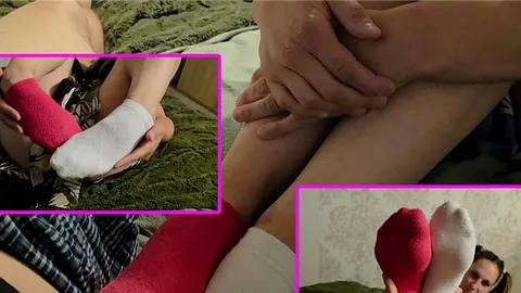QueenNessy: Neue Socken geholt und beim Stiefbruder am Schwanz getestet!!