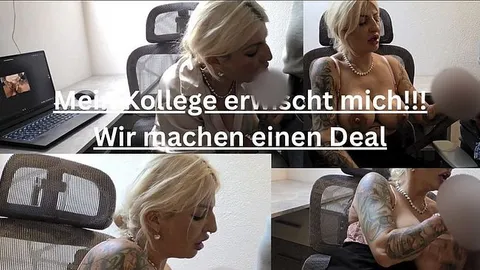 Roxy_Velvet: Mein Kollege erwischt mich im Büro! Wir machen einen versauten Deal!