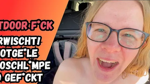Im Wald erwischt und im Auto hart abgefickt! Riesen Squirt und die Fotze besamt!