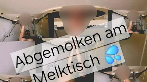 User - Fetisch Footjob und Handjob am Melktisch bis es spritzt !